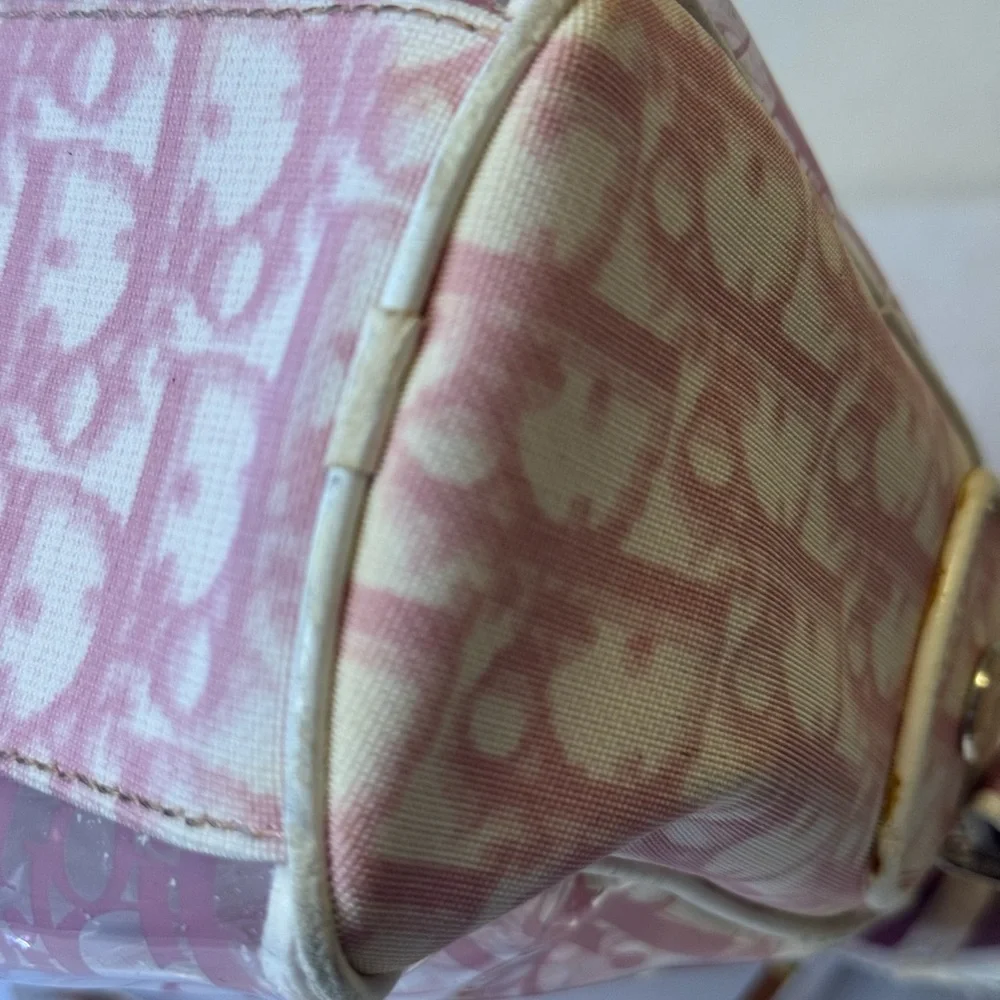 Dior Authentic Pink and Cream Trotter Transparent Crossbody bag w/pouch. RARE - Picture 7 of 16